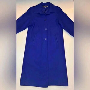 Komitor Women’s Vintage Royal Blue Full Length Wool Coat SIZE-10